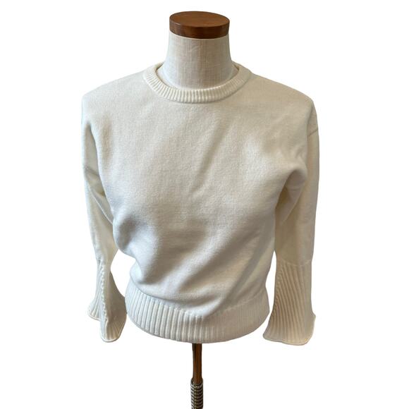 JOA Revolve Bell sleeve crewneck sweater Winter White XS - Picture 1 of 6